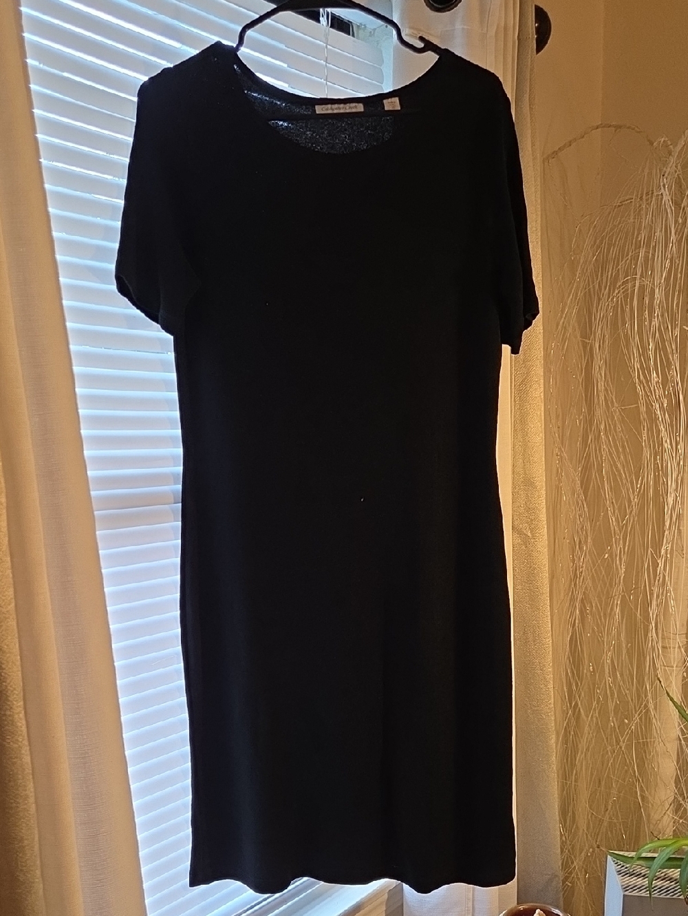 Coldwater Creek Black Short-Sleeve Mini Dress